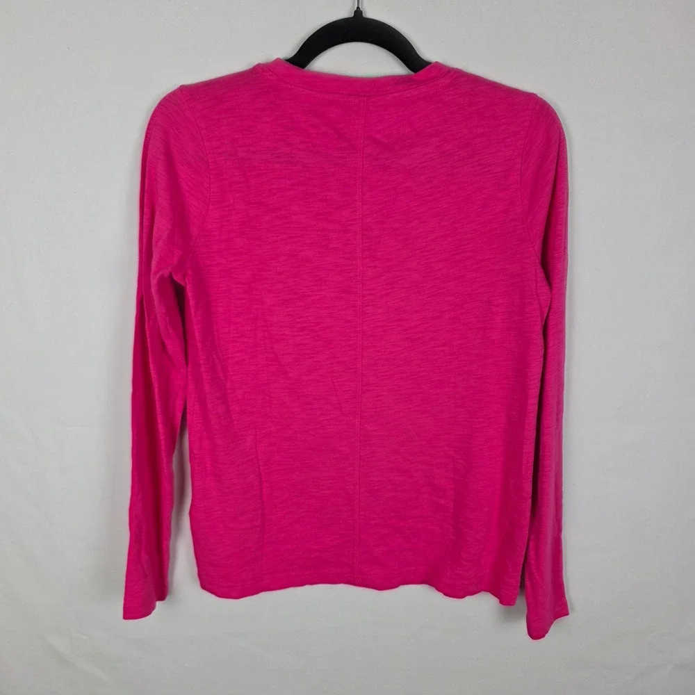 J. Crew Girlfriend Tee Pink Long Sleeve Cotton Slub Crew Neck Top XS